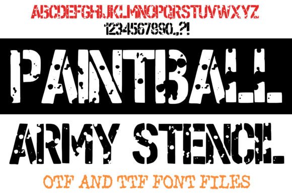 Paintball Army Stencil: A Bold Typeface for Editorial Impact