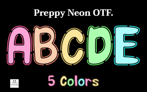 Preppy Neon: A Bold and Playful Typeface for Creative Projects